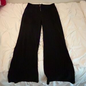 High Waisted Pants w/ Ribbed Knit Fabric